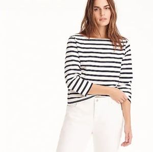 J. Crew Structured Boatneck XXL Ivory/Navy Stripe